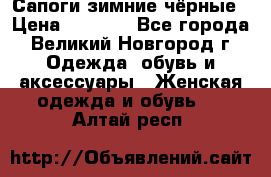 Сапоги зимние чёрные › Цена ­ 3 000 - Все города, Великий Новгород г. Одежда, обувь и аксессуары » Женская одежда и обувь   . Алтай респ.